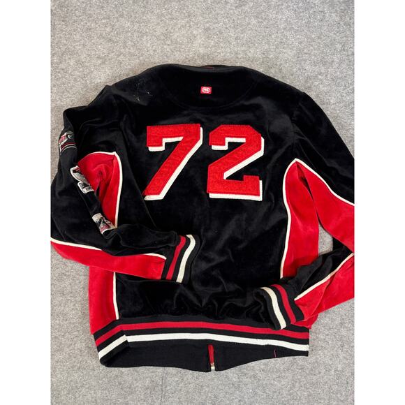 Vintage Y2K Ecko Red #72 Bomber Jacket Womens Small Black Full Zip Active Label - Picture 7 of 8